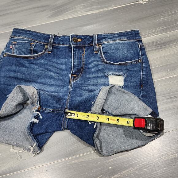 Vigoss Cut Off Denim Shorts Mid Rise Stretchy Distressed Size 28 - Picture 8 of 8